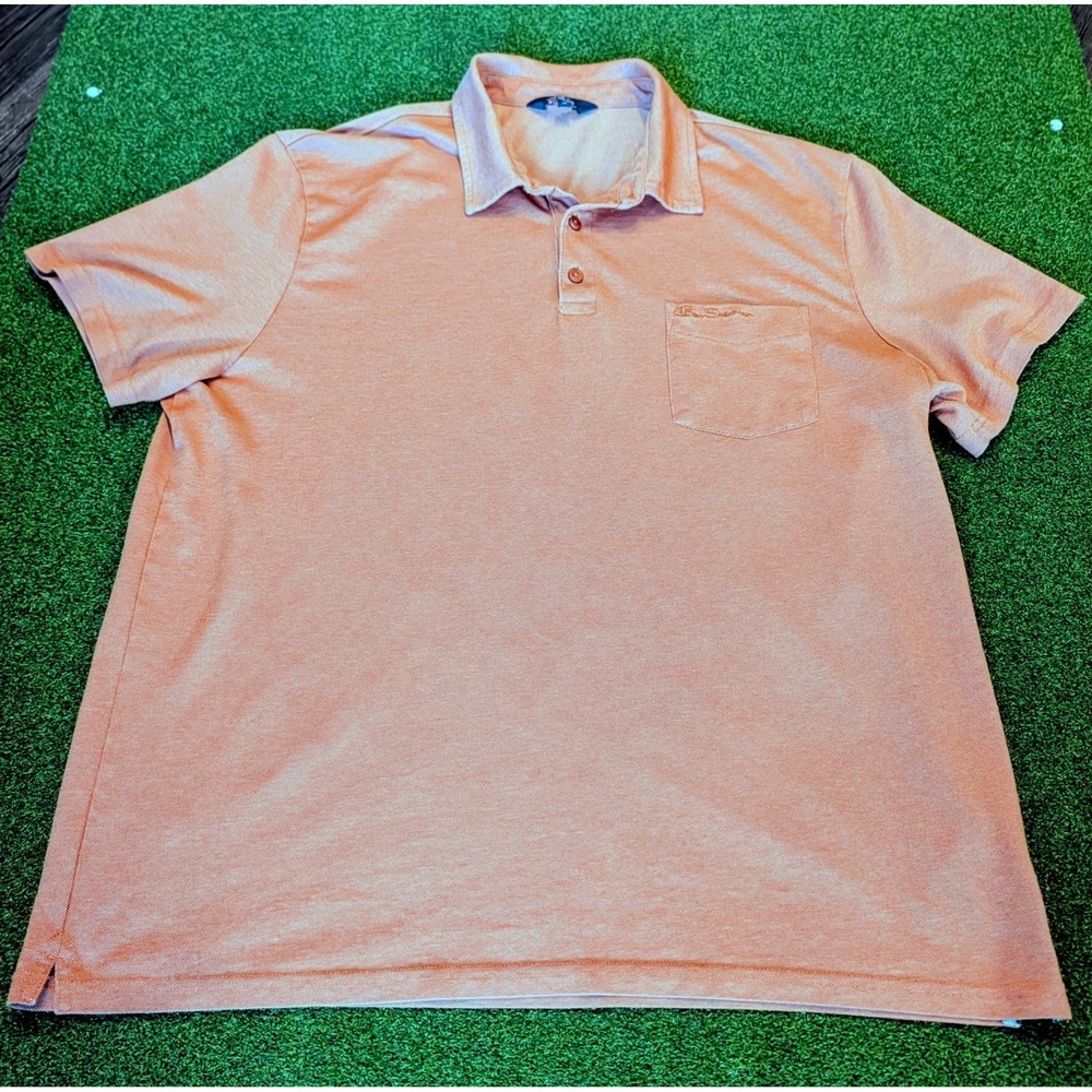 Ben Sherman The Original Men's Polo Shirt XL Orange‎ Solid Piqué Pocket Logo